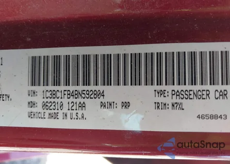 2011 Chrysler 200 Touring from USA, damaged, VIN 1C3BC1FB4BN592804